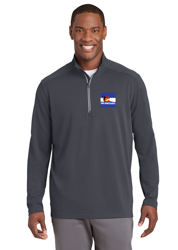 sPORT tEK qUARTER zIP pULL oVER Custom Embroidered ST860 Iron Grey