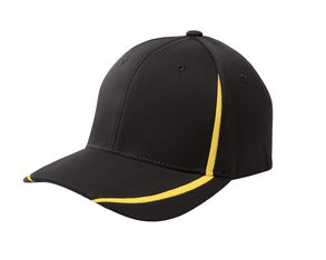 Boggs St Sport Tek FlexFit Performance Colorblock Cap Custom Embroidered STC16 BlackGold