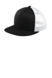 Sport Tek Trucker Hat Custom Embroidered STC38 Black White