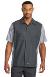 Red Kap Short Sleeve Ripstop Crew Shirt Custom Embroidered SY20 Charcoal Light Grey
