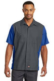 Red Kap Short Sleeve Ripstop Crew Shirt Custom Embroidered SY20 Charcoal Royal