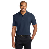 Reid St Port Authority Tall Stain Resistant Polo Long Sleeve Custom Embroidered TLK510 Navy