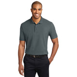 Reid St Port Authority Tall Stain Resistant Polo Long Sleeve Custom Embroidered TLK510 Steel Grey