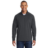 Tyne Pl Sport Tek Tall Sport Wick Stretch 1/2 zip pullover Custom Embroidered TST850 Charcoal Grey