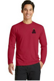 Port Company Long Sleeve Performance Tee Custom Embroidered PC381LS Red