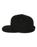 Yupoong Wool Bland Flat Bill Snapback Hat Custom Embroidered 6089M Black