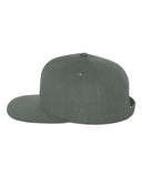 Yupoong Wool Bland Flat Bill Snapback Hat Custom Embroidered 6089M Dark Grey