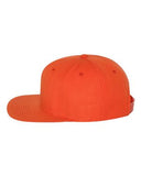 Yupoong Wool Bland Flat Bill Snapback Hat Custom Embroidered 6089M Orange Purple