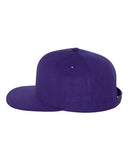 Yupoong Wool Bland Flat Bill Snapback Hat Custom Embroidered 6089M Purple
