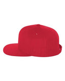 Yupoong Wool Bland Flat Bill Snapback Hat Custom Embroidered 6089M Red