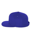 Yupoong Wool Bland Flat Bill Snapback Hat Custom Embroidered 6089M Royal