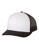 Yupoong Retro Trucker Hat Custom Embroidered 6606 Black White