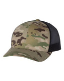 Yupoong Retro Trucker Hat Custom Embroidered 6606 Multicam Green