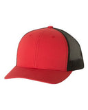 Yupoong Retro Trucker Hat Custom Embroidered 6606 Red Black