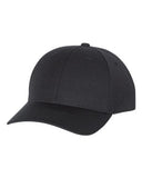 Yupoong Premium Curved Visor Snapback Hat Custom Embroidered 6789M Black